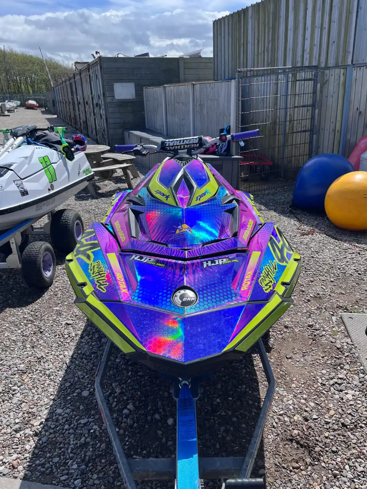 Head-on view of holographic Sea-Doo Spark sticker kit by S3R Designs