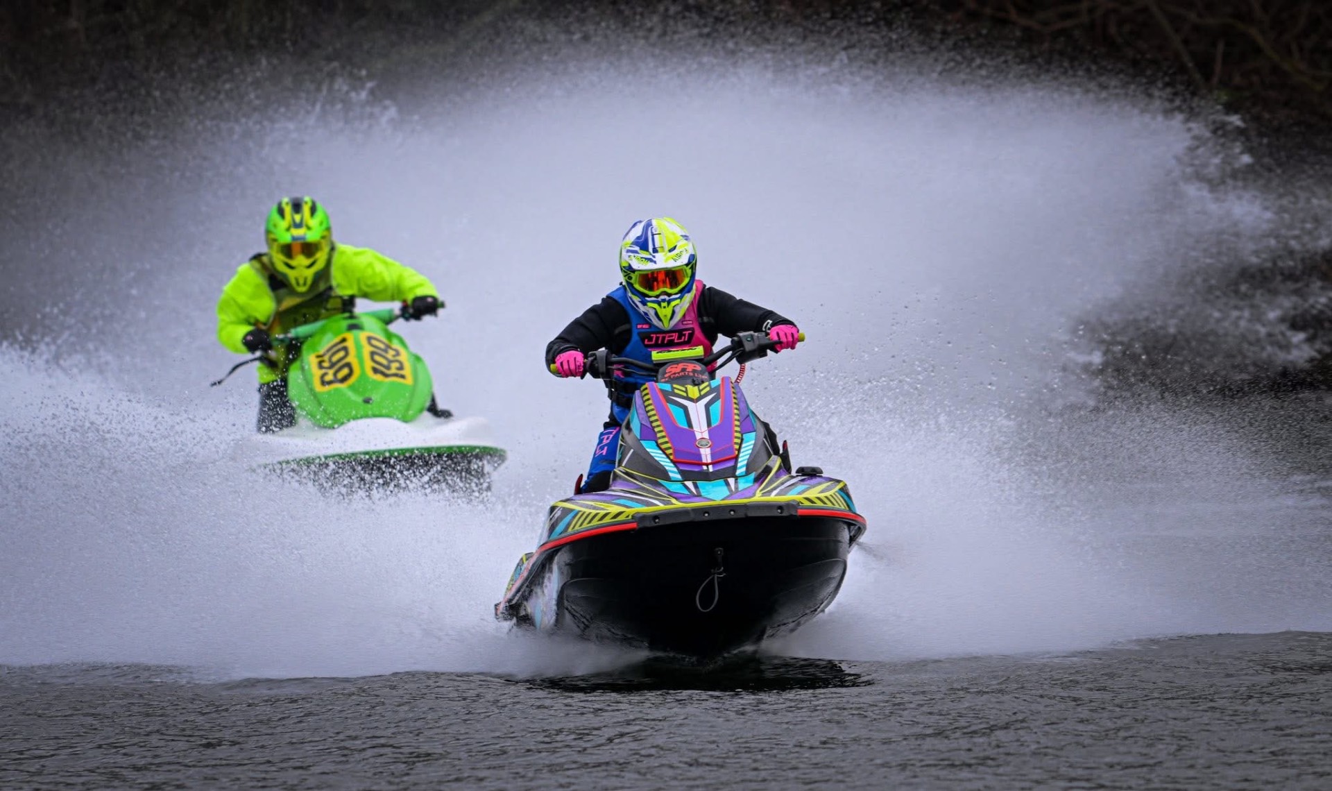 Two custom fitted jetskis racing — S3R Designs