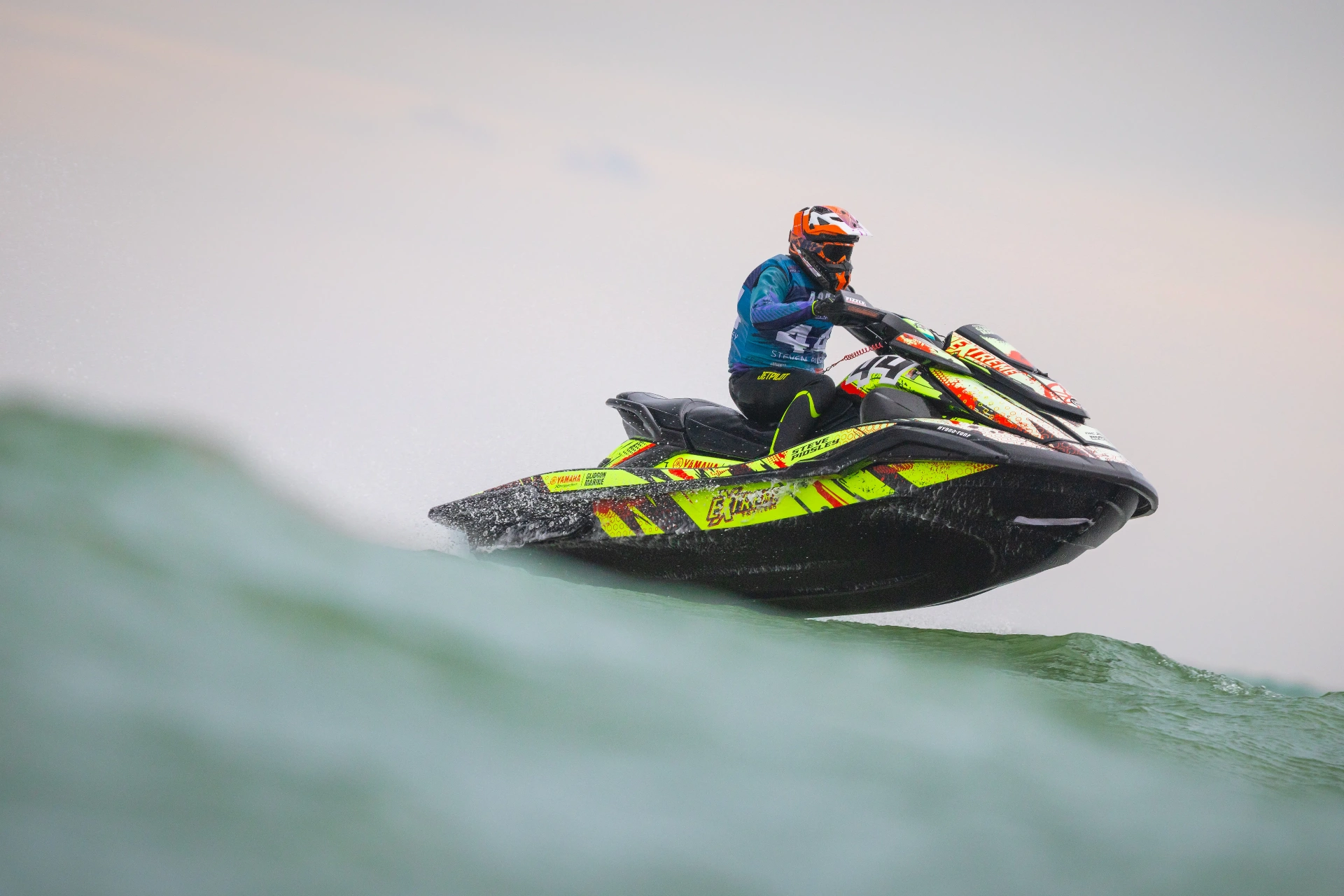 Steve Pidsley #44 Yamaha race sticker kit — neon yellow graphics